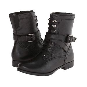 Leather combat boots
